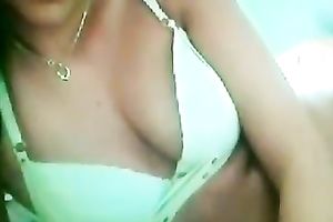 Cute brunette hair white wife on cam shows off her taut body