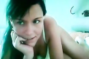 Cute brunette hair white wife on cam shows off her taut body