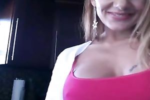 My beautiful and flirty horny white wife can't live without showing off her large scones