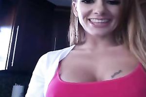 My beautiful and flirty horny white wife can't live without showing off her large scones