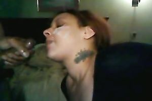 Chubby wife learns deepthroating on my heavy dark ramrod