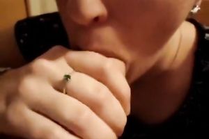 Spoiled hoochie sucks her BF's powerful cock until this babe receives the cum this babe wishes