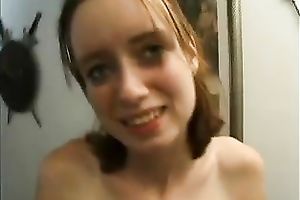 Ugly redhead sweetheart sucks my weenie outdoors in hawt POV clip