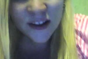 Young preggo blondie pets her pink muff with sex tool for me