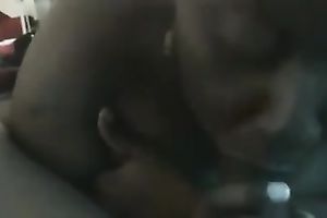 Delightful black smooth knob of my hubby in my mouth