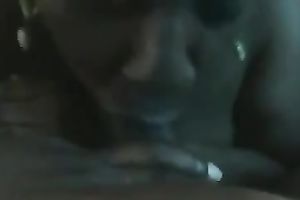 Delightful black smooth knob of my hubby in my mouth