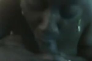 Delightful black smooth knob of my hubby in my mouth