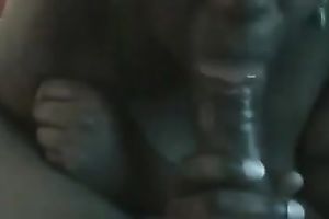 Delightful black smooth knob of my hubby in my mouth