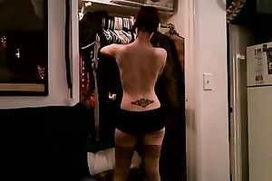 Elegant svelte dark brown undresses on cam like a pro