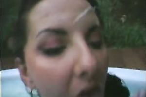 Dumpy breasty harlots have ribald sex with hungry males outdoors