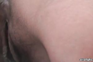 Asian charmer in high heels is looking very seductive in her dark nylons