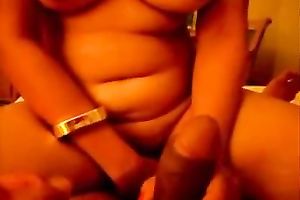 Chubby white honey with large love bubbles plays with her BF's dick