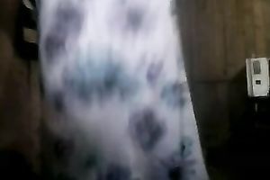 Ugly aged Filipina shows her cleavage and fingers her cunt