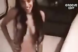 Skanky and beautiful Indian legal age teenager topless showing off