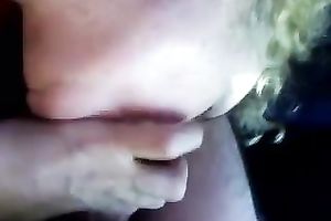 I love to engulf my husband's rock hard knob in his car