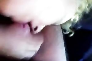 I love to engulf my husband's rock hard knob in his car