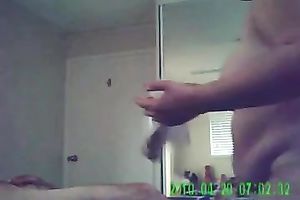 My breasty bulky slutty wife strokes my rod with her hands