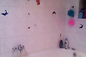 Aunt acquires lustful in bathroom and masturbates using soap and her toy