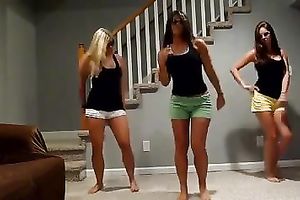 Homemade movie scene with me and my GFs dancing in our shorts