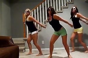Homemade movie scene with me and my GFs dancing in our shorts