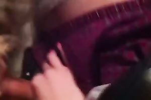 Spoiled college wench sucks my knob like a seasoned pro