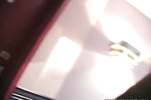 Pretty golden-haired gives head to a dude and receives screwed in the missionary pose