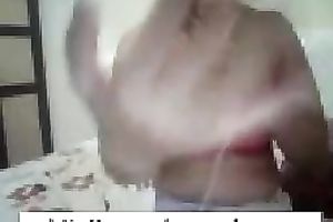 Webcam solo with my ex cheating wife flashing and kneading her zeppelins