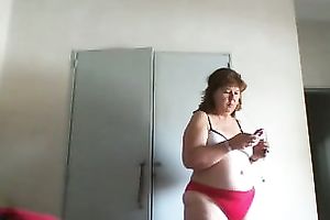 My overweight Married slut feels comfortable dressing up in front of a camera