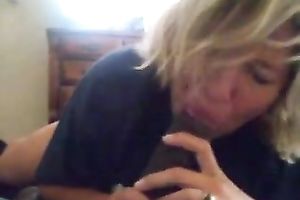 Amateur golden-haired mommy sucks my BBC and enjoys it a lot