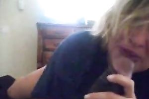 Amateur golden-haired mommy sucks my BBC and enjoys it a lot