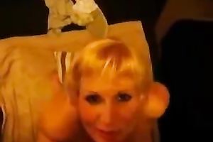 Blonde mamma gets facialed hard after working on my prick