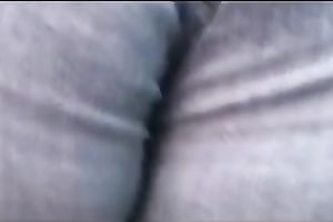 Two biggest Cuban asses in taut jeans shorts - hidden web camera