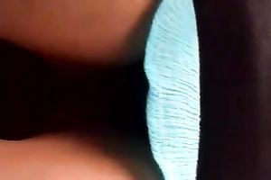 Girl in blue costume has a hawt legs - hidden livecam at the bus