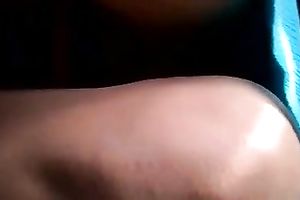 Girl in blue costume has a hawt legs - hidden livecam at the bus