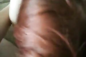 Red-haired bimbo with large boobies is great at giving oral pleasure sex