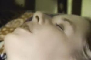 Busty dark brown foul in nylons presents steamy masturbation