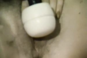 Busty dark brown foul in nylons presents steamy masturbation