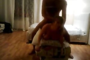 My Russian hotwife enjoys it unfathomable from behind in the living room