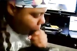 My bulky ebon fuckbuddy sucks my weiner in POV scene