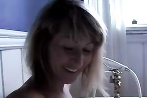 Fine golden-haired wench got screwed hard in a baths tub from the back