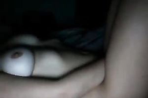 Lovely housewife shows her natural milk shakes and fingers her worthy cum-hole