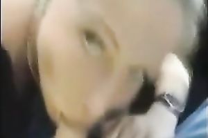 Making amazing porn movie scene with my blonde girlfriend in the car