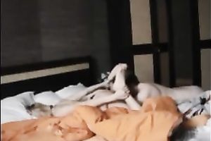 That perverted man rims the a-hole of my sexy white wife and this babe rides him on top