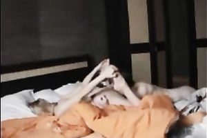 That perverted man rims the a-hole of my sexy white wife and this babe rides him on top