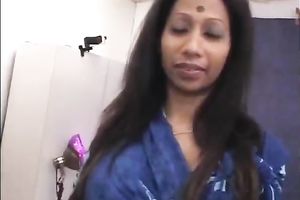 Just a very cute Indian milf with freaky clitoris pleases aged dude