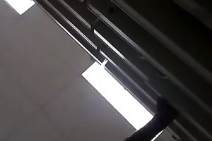 Caught a skinny and hawt Asian honey on spy web camera upskirt movie