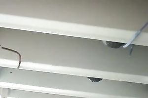 Caught a skinny and hawt Asian honey on spy web camera upskirt movie