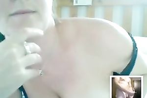 My brunette hair girlfriend masturbates in front of a web camera