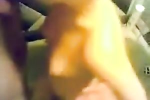 Charming non-professional gal enjoys engulfing 2 dicks in the bathroom