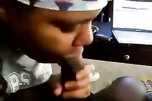 Chubby dark colleague hottie gives me head in my office